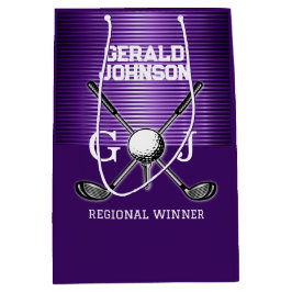 ミニマルカスタムスエレガントゴルフモノグラムラージギフト ミディアムペーパーバッグ