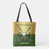 ミニマルカスタムスエレガントゴルフモノグラム トートバッグ (裏面)