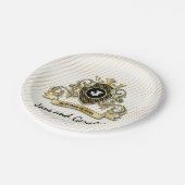 ミニマルカスタムスエレガントモノグラムデザイン ペーパープレート (アングル)