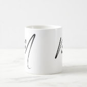 ミニマルカスタムスクリプトモノグラム コーヒーマグカップ (中央)