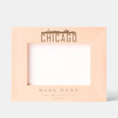 ミニマルカスタムスシカゴシティスカイラインシルエット レーザー彫刻フレーム (正面)