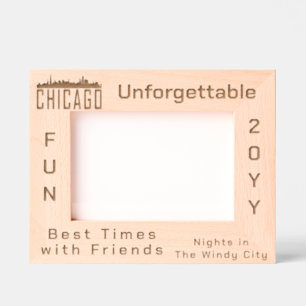 ミニマルカスタムスシカゴシティスカイラインシルエット レーザー彫刻フレーム