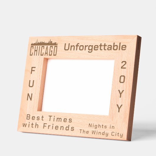 ミニマルカスタムスシカゴシティスカイラインシルエット レーザー彫刻フレーム (左)