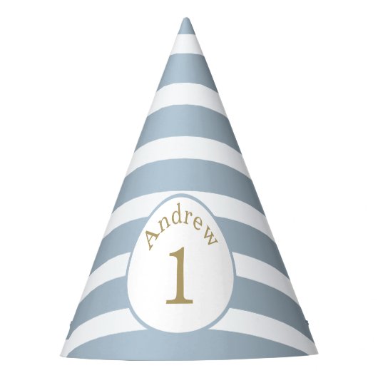 ミニマルカスタムストライプ誕生日パーティハット パーティーハット (正面)