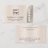 ミニマルカスタムスロゴエレガントラックスメタリックパール ロイヤリティカード (正面/裏面)