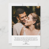 ミニマルカスタムス写真結婚メッセージ サンキューカード (裏面)