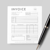 ミニマルカスタムス小規模企業の請求書受入 ノートパッド