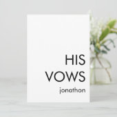 ミニマルカスタムタイポグラフィAny Color His Vows カード (スタンド正面)