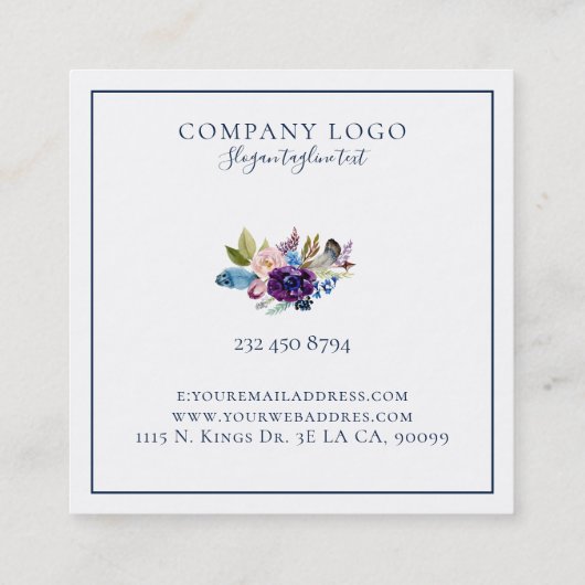 ミニマルカスタムフローラ スクエア名刺 (裏面)