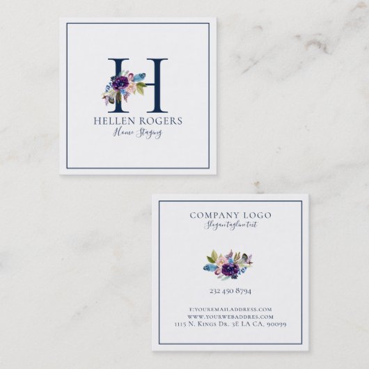 ミニマルカスタムフローラ スクエア名刺 (正面/裏面)