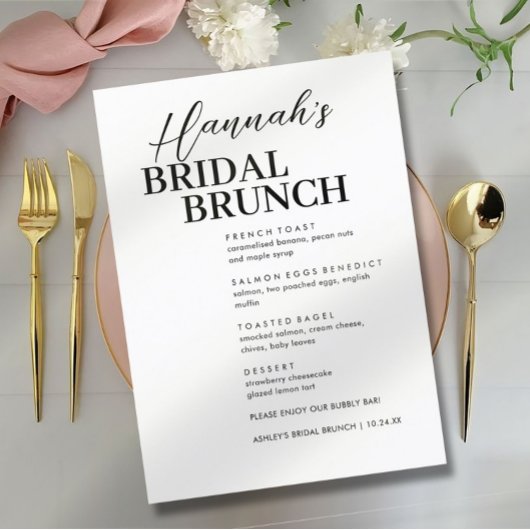 ミニマルカスタムブライダルブランチ メニュー