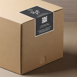 ミニマルカスタムブラックのロゴラージボックスシールラベル シール