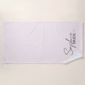 ミニマルカスタムムの花嫁の名前 ビーチタオル (正面)