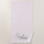 ミニマルカスタムムの花嫁の名前 ビーチタオル (正面)