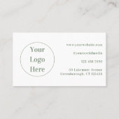 ミニマルカスタムモダンサージグリーンホワイト 名刺 (裏面)