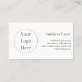 ミニマルカスタムモダンサージグリーンホワイト 名刺 (正面)