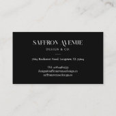 ミニマルカスタムモダンモノグラムブラック&ホワイト 予約カード (裏面)