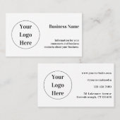 ミニマルカスタムモダン白黒 名刺 (正面/裏面)