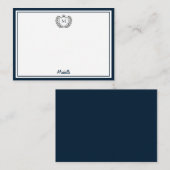 ミニマルカスタムモノグラム名王室の紋エンブレム ノートカード (正面/裏面)