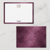 ミニマルカスタムモノグラム名王室の紋エンブレム ノートカード (正面/裏面)