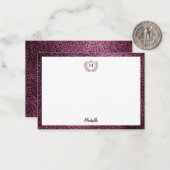 ミニマルカスタムモノグラム名王室の紋エンブレム ノートカード (正面/裏面インサイチュ)