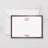 ミニマルカスタムモノグラム名王室の紋エンブレム ノートカード (正面)