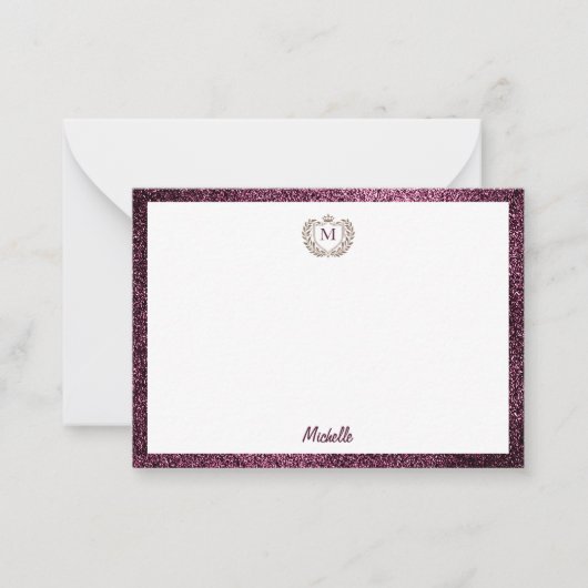 ミニマルカスタムモノグラム名王室の紋エンブレム ノートカード (正面)