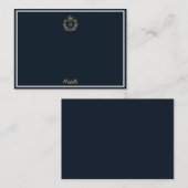 ミニマルカスタムモノグラム名王室の紋エンブレム ノートカード (正面/裏面)