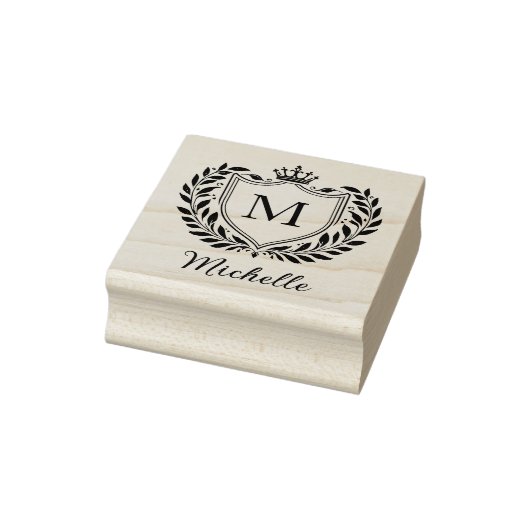 ミニマルカスタムモノグラム名王室の紋エンブレム ラバースタンプ (スタンプ)
