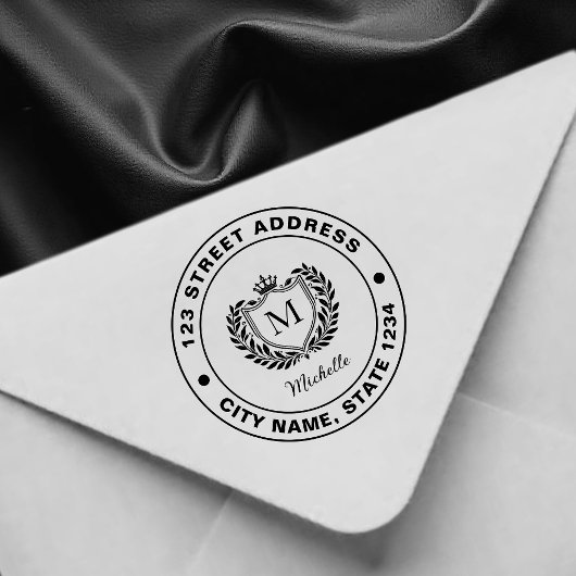 ミニマルカスタムモノグラム名王室の紋エンブレム ラバースタンプ