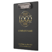 ミニマルカスタムリストのグレー金ゴールド会社のビジネスロゴ クリップボード (左)