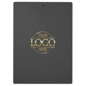 ミニマルカスタムリストのグレー金ゴールド会社のビジネスロゴ クリップボード (裏面)