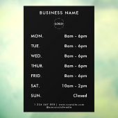 ミニマルカスタムリストのビジネスロゴと営業時間 ウィンドウサイン (シート3)
