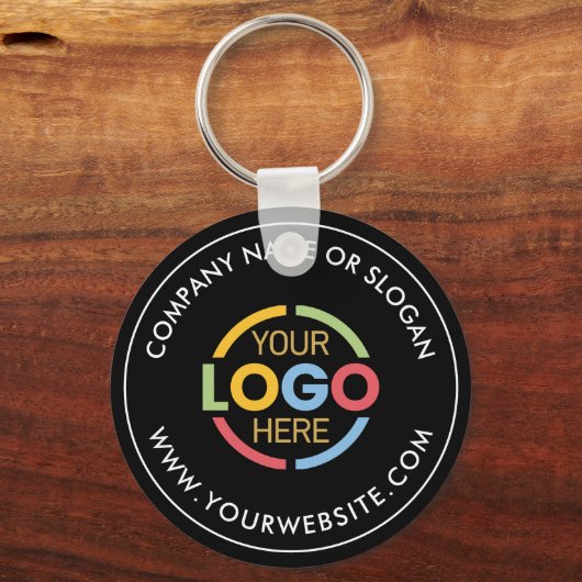 ミニマルカスタムリストのビジネスロゴのプロモーションブラック キーホルダー (正面)