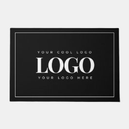 ミニマルカスタムリストのビジネスロゴ白黒枠 ドアマット