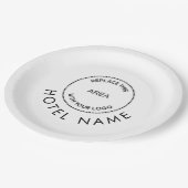 ミニマルカスタムリストのホテル名任意の色 ペーパープレート (アングル)