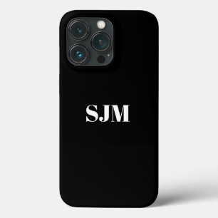 ミニマルカスタムリストのモノグラム名白黒 iPhone 13 PROケース