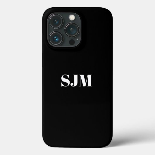 ミニマルカスタムリストのモノグラム名白黒 Case-Mate iPhoneケース (裏面)