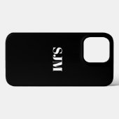ミニマルカスタムリストのモノグラム名白黒 Case-Mate iPhoneケース (裏面 (横))