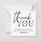 ミニマルカスタムリストのロゴビジネスありがとうご注意 ノートカード (正面)