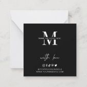 ミニマルカスタムリストのロゴビジネスありがとうご注意 ノートカード (裏面)