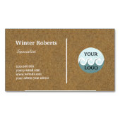 ミニマルカスタムリストのロゴ木製クラフト名刺 マグネット名刺 (正面)