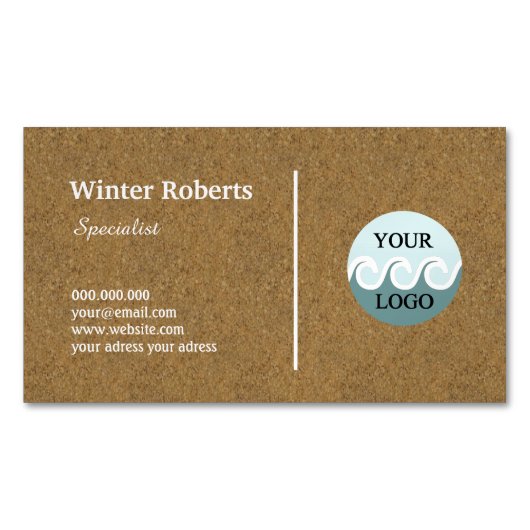 ミニマルカスタムリストのロゴ木製クラフト名刺 マグネット名刺 (正面)