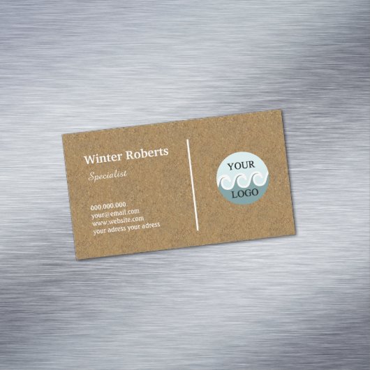 ミニマルカスタムリストのロゴ木製クラフト名刺 マグネット名刺 (インサイチュ)