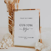 ミニマルカスタムリストの署名結婚編集可能テンプレート 台座サイン