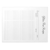 ミニマルカスタムリストグルテンフリーレシピメモ帳 ノートパッド (正面)