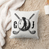 ミニマルカスタムリストゴルフモノグラムデザイン クッション (ブランケット)