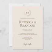 ミニマルカスタムリストフローラリースニュートラル 招待状 (正面)