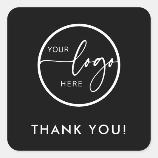 ミニマルカスタムリストブラックのロゴビジネス スクエアシール (正面)