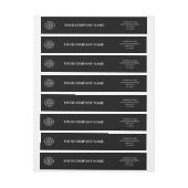 ミニマルカスタムリストブラックビジネスロゴブランド ラップアラウンドラベル (シート)